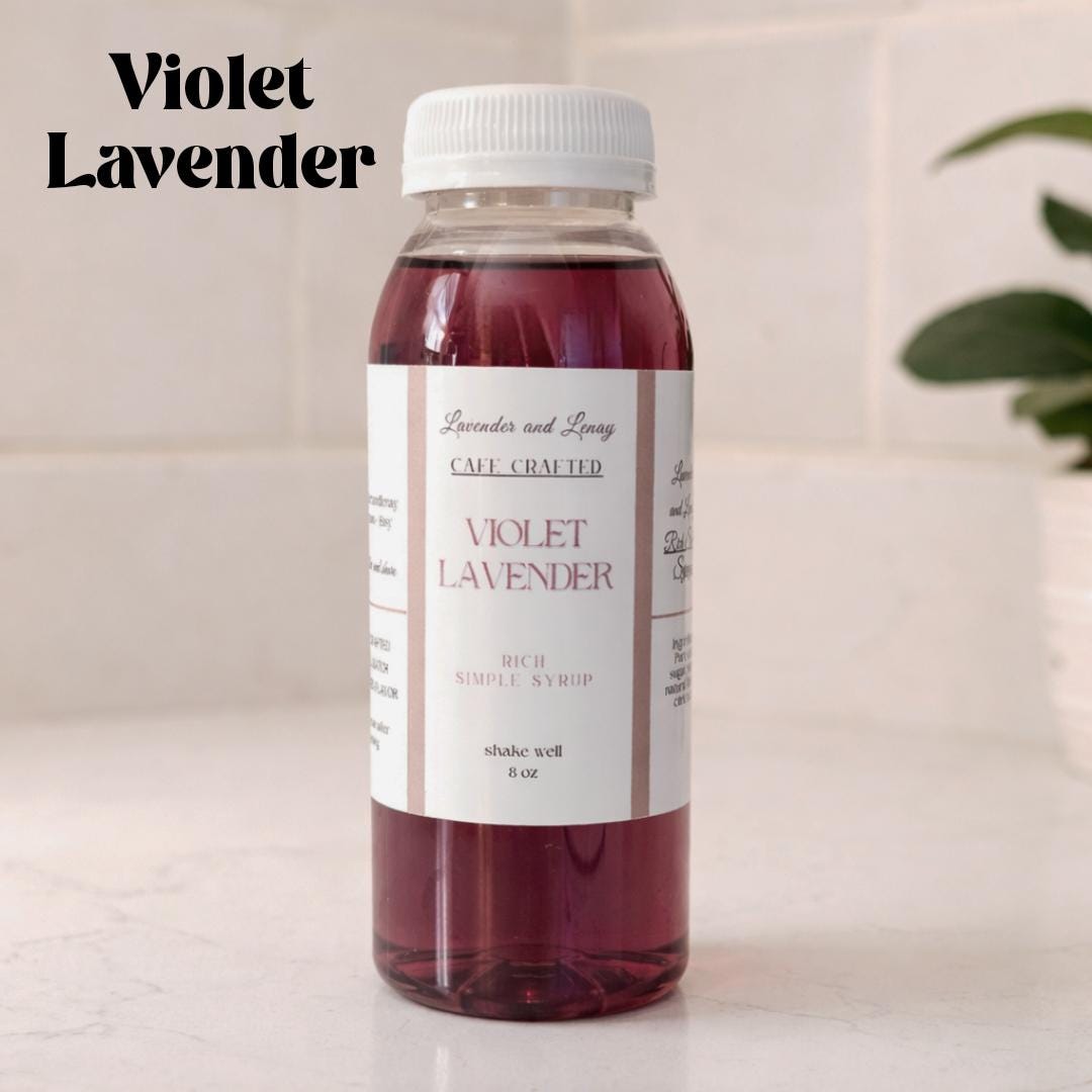 Violet Lavender Rich Simple Syrup, Floral, Soft, Delicate 8 ,16 oz