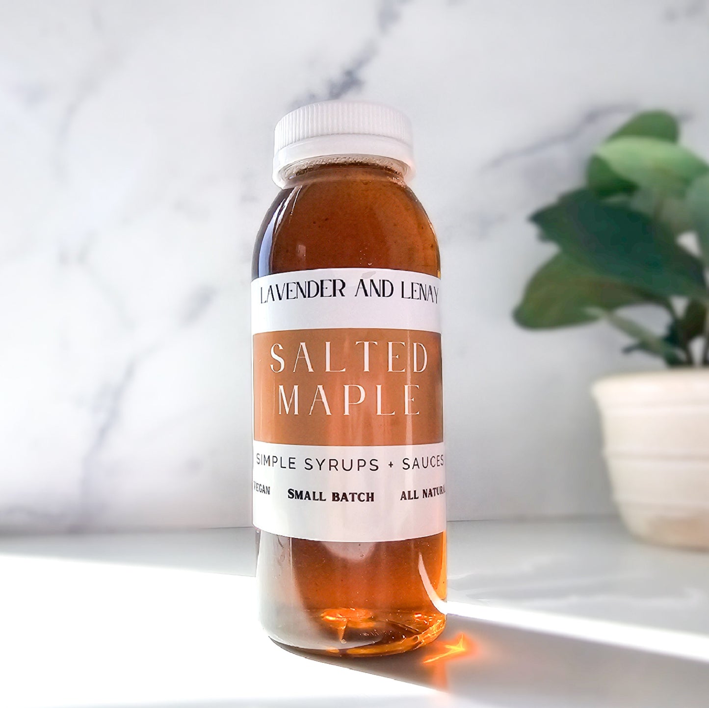 Salted Maple Rich Syrup, Hickory Sea Salt, Cozy Winter Coffee Syrup, Handmade, Small Batch