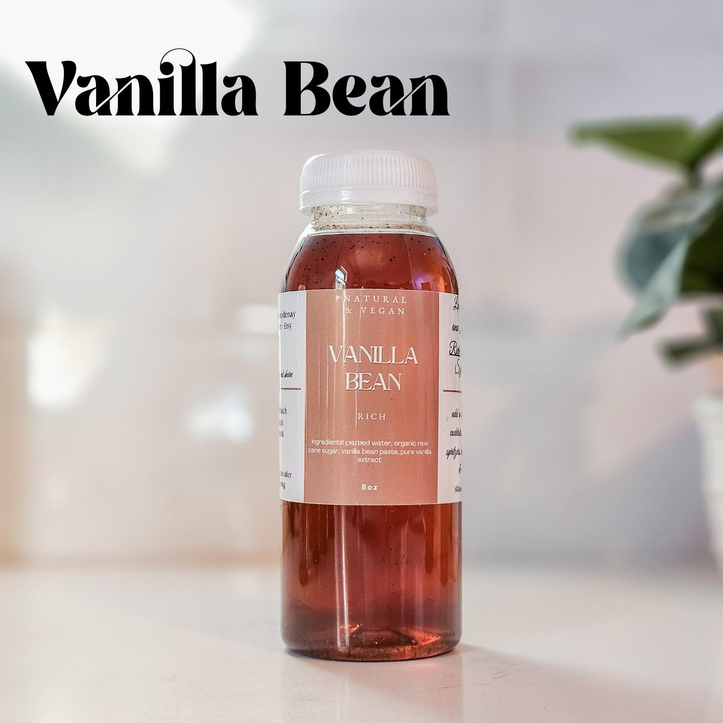 Vanilla Bean Rich Syrup, Cozy, 8 oz