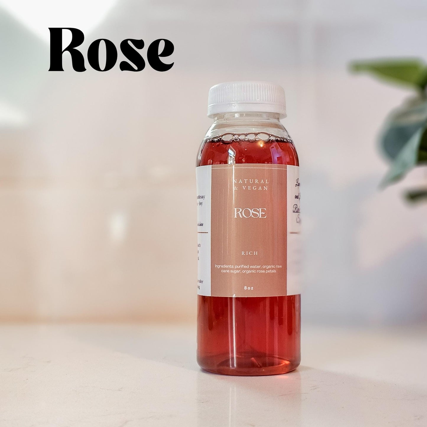 Rose Rich Syrup,, Warm, Vibrant, Floral 8 oz