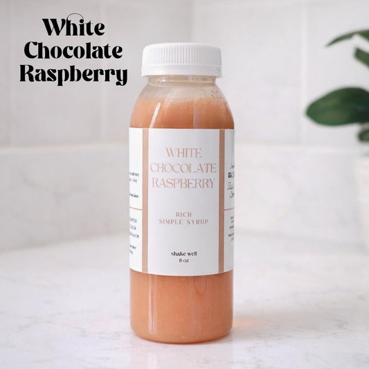 White Chocolate Raspberry Mocha Rich Simple Syrup, Vegan, Cozy, Coffee 8 oz