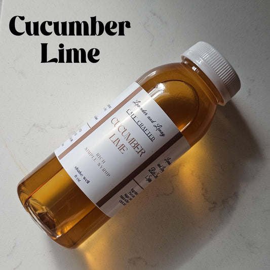 Cucumber Lime Rich Simple Syrup, Crisp, Bright, Refreshing, Mocktail 8oz