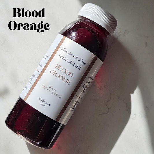 Blood Orange Rich Simple Syrup, Bright, Citrus, 8 oz