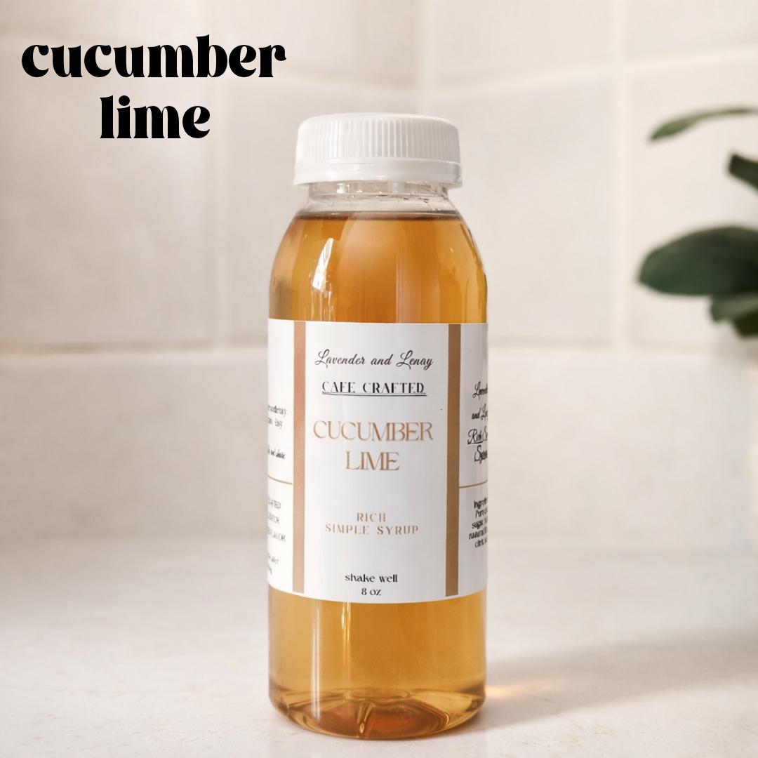 Cucumber Lime Rich Simple Syrup, Crisp, Bright, Refreshing, Mocktail 8oz