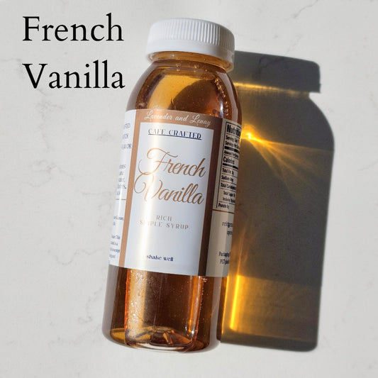 French Vanilla Rich Simple Syrup, Warm, Cozy,  8oz